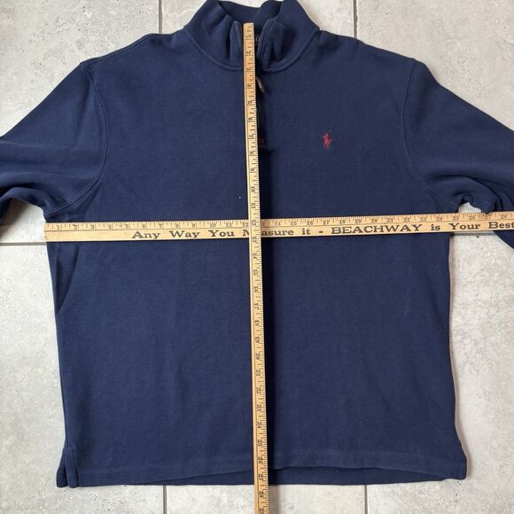 Polo Ralph Lauren Sweater Jacket Adult XL Navy Blue Knit 1/4 Zip Pony Logo - Picture 6 of 7